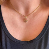 GoldFi - 18k Gold Filled Crown Pendant With  5 Cubic Zirconia Stones