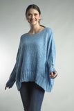 Tempo Paris Blue Alpaca Crop Pullover Sweater