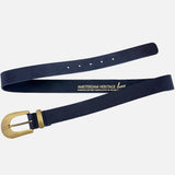 Amsterdam Heritage Annie Gold Buckle Skinny Leather Belt