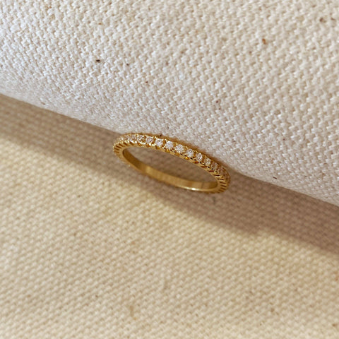 GoldFi - 18k Gold Filled Eternity Micro Cubic Zirconia Stone Ring