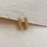 GoldFi - 18k Gold Filled Beaded Cluster Hoop Earrings