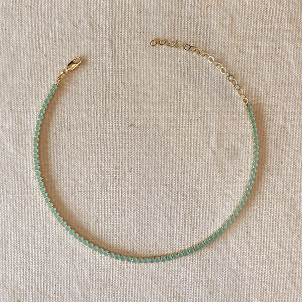 GoldFi - 18k Gold Filled 3mm Mint Cubic Zirconia Necklace