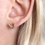 GoldFi - 18k Gold Filled Dainty Heart Studs Earrings