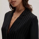 LUNYA - Silk Striped Jacquard Tuxedo Pajama Set