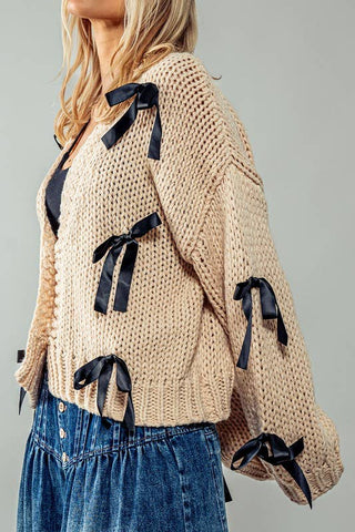 Urban Daizy - Bow Kissed Knit Cardigan