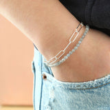 Kris Nations - Large Link Chain Bracelet Gold Filled | Sterling Silver Adjustable up to 7.5 Inches Lobster Clasp Nickel Free Ships from CA