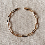 GoldFi - 18k Gold Filled Classic Paperclip Bracelet: 7 inches