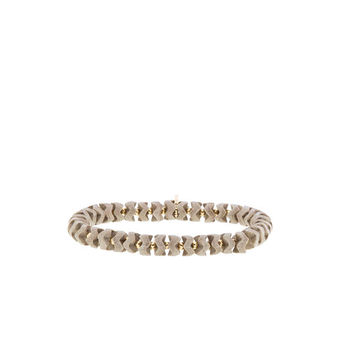 Marlyn Schiff - Large herringbone bead stretch bracelet