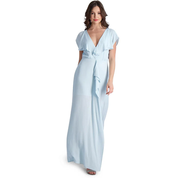 BCBGMAXAZRIA Evette Ruffled Chiffon Gown