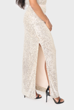 Gibsonlook - Sparkle & Shine Sequin Maxi Skirt: Champagne Shine / L