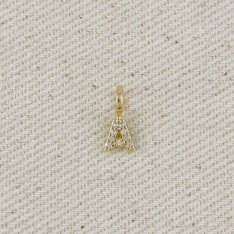 GoldFi - 18k Gold filled  Micro CZ Initial Letter Charm