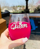 The Queens' Jewels® - Queen Jeweled Stemless Wine Glass