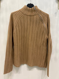 Alashan 100% Merino Talia Rib Zip Raglan Turtleneck