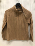 Alashan 100% Merino Talia Rib Zip Raglan Turtleneck