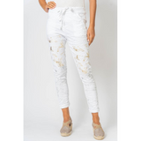 Look Mode Silver and Gold Foil Jeggings (OS)