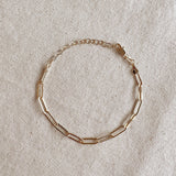 GoldFi - 18k Gold Filled Classic Paperclip Bracelet: 7 inches