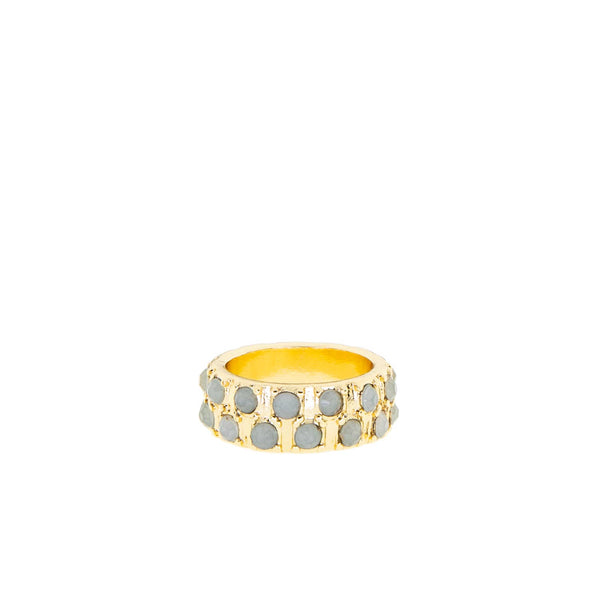 Marlyn Schiff - Stone ring gold grey 8