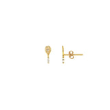 Kris Nations - Tennis Racket Crystal and Enamel Stud Earrings 18K Gold Vermeil | Sterling Silver CZ Crystal "Ball" Nickel Free Hypoallergenic Ships from CA