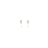 Kris Nations - Tennis Racket Crystal and Enamel Stud Earrings 18K Gold Vermeil | Sterling Silver CZ Crystal "Ball" Nickel Free Hypoallergenic Ships from CA