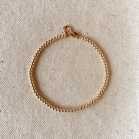 GoldFi - 18k Gold Filled 2.5 mm Beaded Bracelet