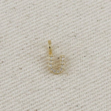 GoldFi - 18k Gold filled  Micro CZ Initial Letter Charm
