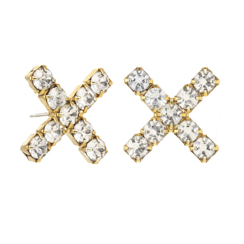 TOVA - The X Studs in Antique Gold