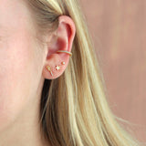 Kris Nations - Tennis Racket Crystal and Enamel Stud Earrings 18K Gold Vermeil | Sterling Silver CZ Crystal "Ball" Nickel Free Hypoallergenic Ships from CA