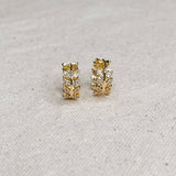 GoldFi - 18k Gold Filled CZ Leaf Clicker Hoop Earrings