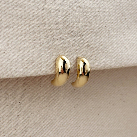 GoldFi - 18k Gold Filled Polished Curved Small Stud Earrings