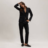 LUNYA - Silk Striped Jacquard Tuxedo Pajama Set