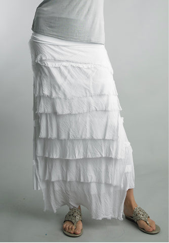 Tempo Paris Silk Ruffle Maxi Skirt