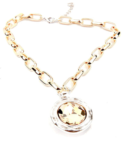 Samkas Allison with Swarovski Crystal Pendant in Gold