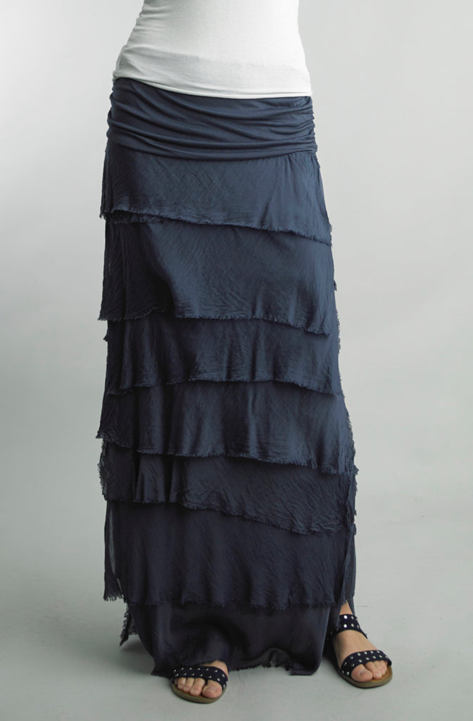 tempo paris silk tiered dress Tempo Paris Silk Tiered Dress 9713MON Gray