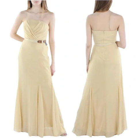 RALPH LAUREN BLACK LABEL GOLD SHIMMER EVENING GOWN