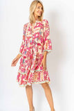 MADE IN ITALY P. FLOWER PRINTED BABY DOLL DRESS