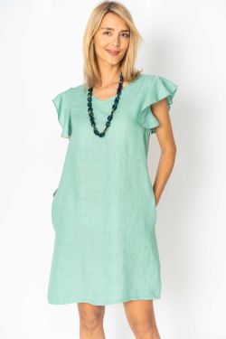 SOLID LINEN DRESS WITH POCKET