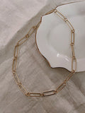 Oval paper clip chain necklace