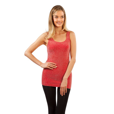Skinnytees - Lurex Tank: Red