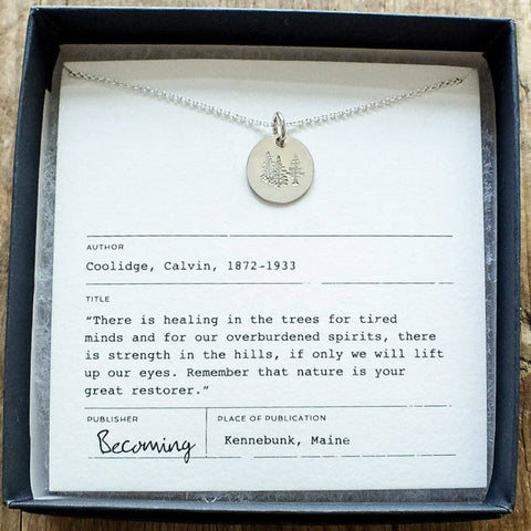Becoming Jewelry - Trees Round Charm Necklace
