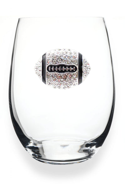 The Queens' Jewels® - Football Jeweled Stemless Wine Glass