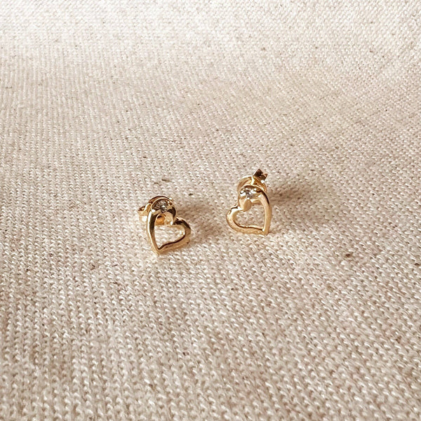 GoldFi - 18k Gold Filled Dainty Heart Studs Earrings