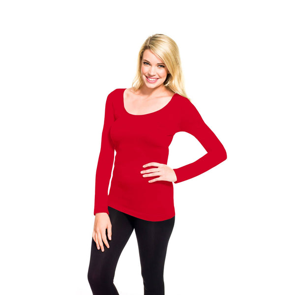 Skinnytees - Long Sleeve Scoop Neck Tee