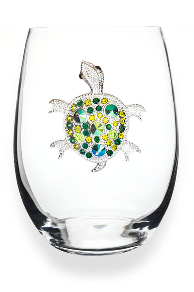 The Queens' Jewels® - Sea Turtle Jeweled Stemless Wine Glass