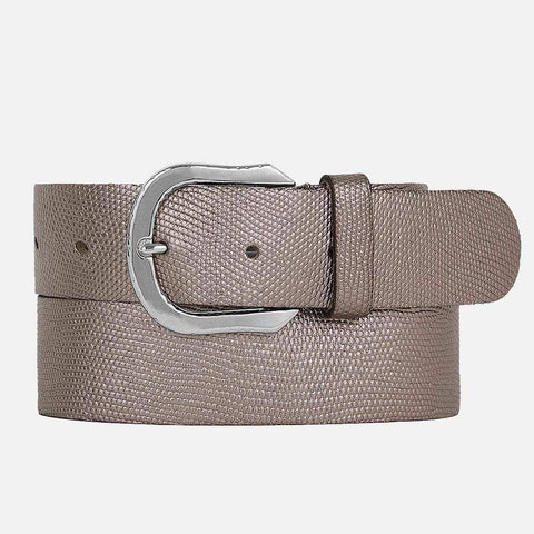 Amsterdam Heritage Belts & Bags - 40603 Dana | Metallic Iguana textured Leather Belt