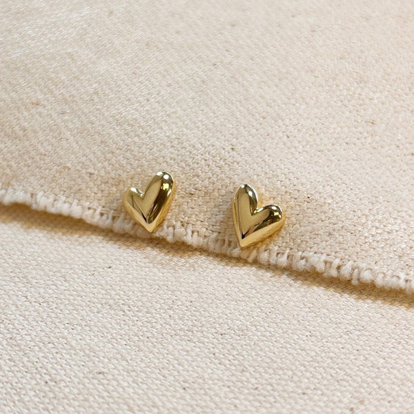 GoldFi - Mini Uneven Heart Stud Earrings