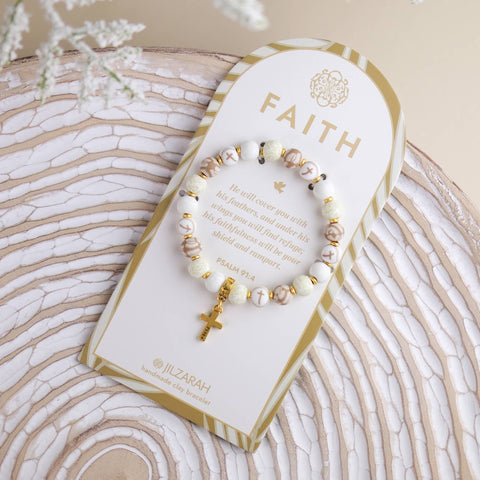JILZARAH - Ivory Palm Faith Bracelet