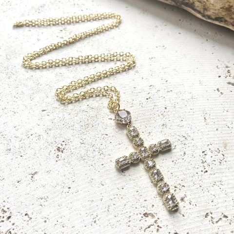 VB&CO Designs Handmade Jewelry - Cross Crystal Necklace Religious Jewelry Faith Boutique
