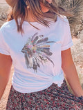 Rockledge Designs Headdress Watercolor Graphic T-Shirt