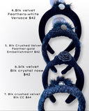 ZZEEMIMI Handmade Black Velvet Feather Headband