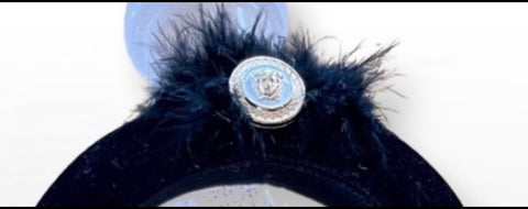 ZZEEMIMI Handmade Black Velvet Headband Versace
